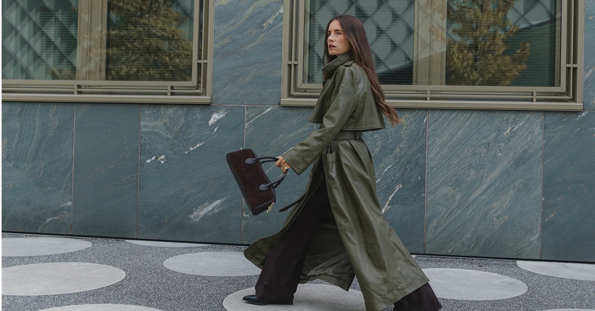 płaszcz skórzany damski